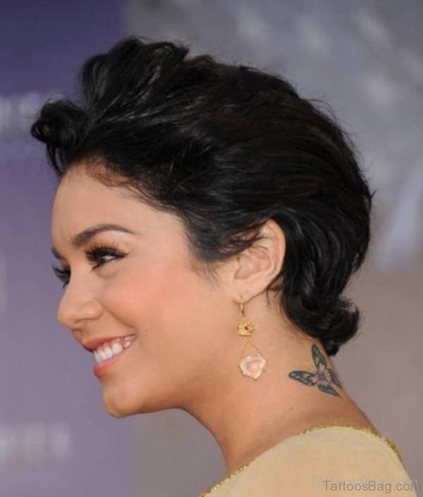 Great Butterfly Tattoo On Nape