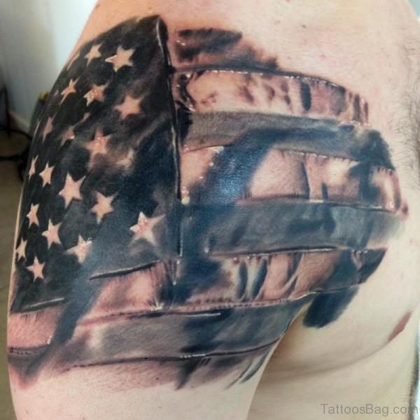Grey And Black American Tattoo
