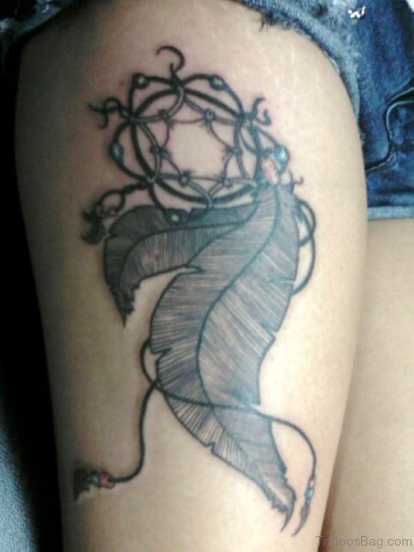 Grey Feather Tattoo