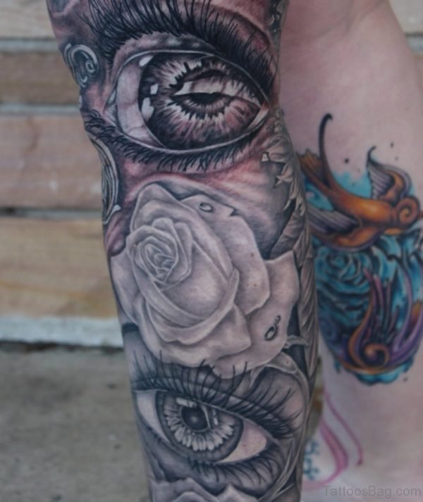 Grey Ink Eye Tattoo
