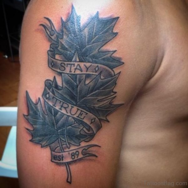 Grey Leaf Tattoo