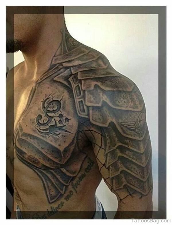 Grey Nordic Armor Tattoo
