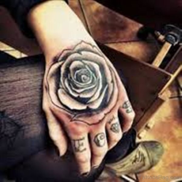 Grey Rose Tattoo