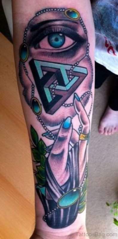 Hand And Eye Tattoo