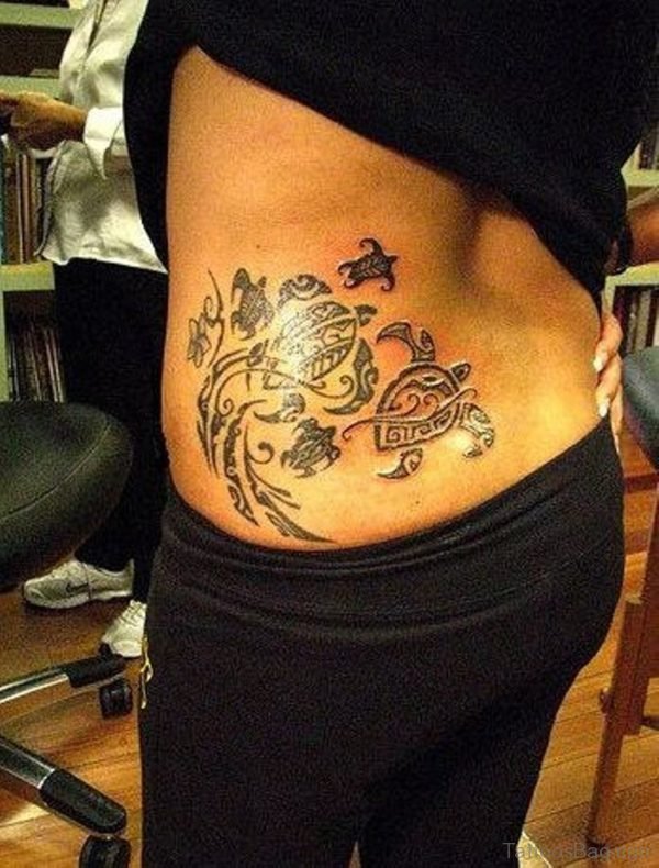 Hawaiian Tribal Tattoos On Waist