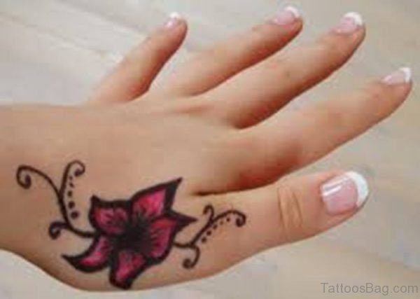 Heart And Flower Tattoo Designs Hand