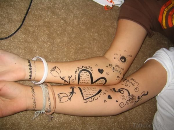 Heart Tattoo Design On Arms