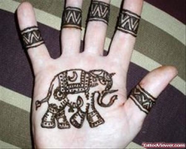 Henna Elephant Designer Tattoo 1