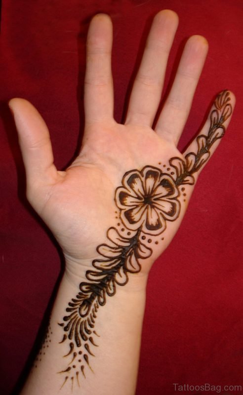 Henna flower tattoo