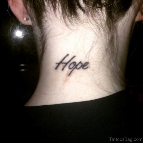 Hope Tattoo On Nape