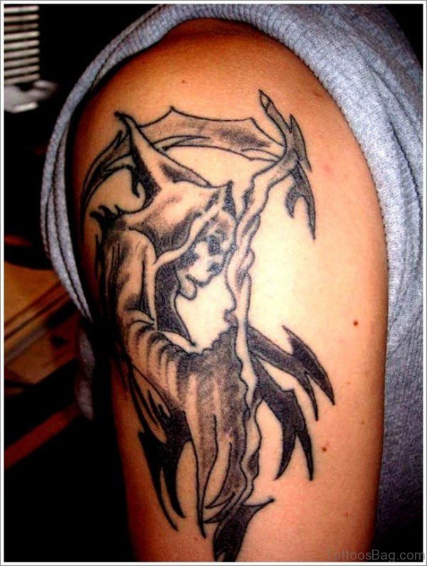 Horror Tattoo On Shoulder