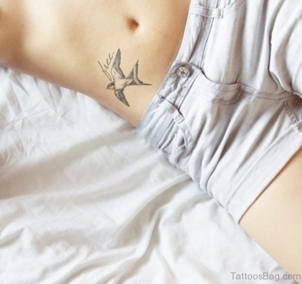 Hummingbird Tattoo On Waist