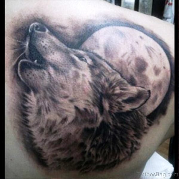 Image Of Alpha Wolf Tattoo On Back