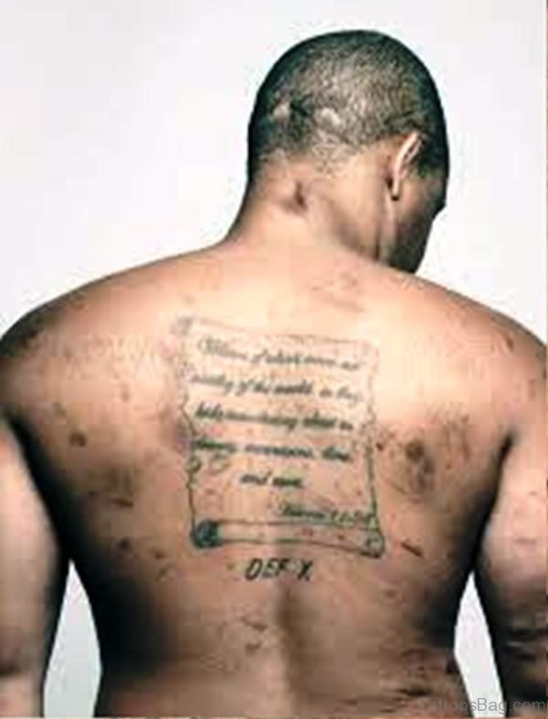 Image Of Scroll Tattoo On Back