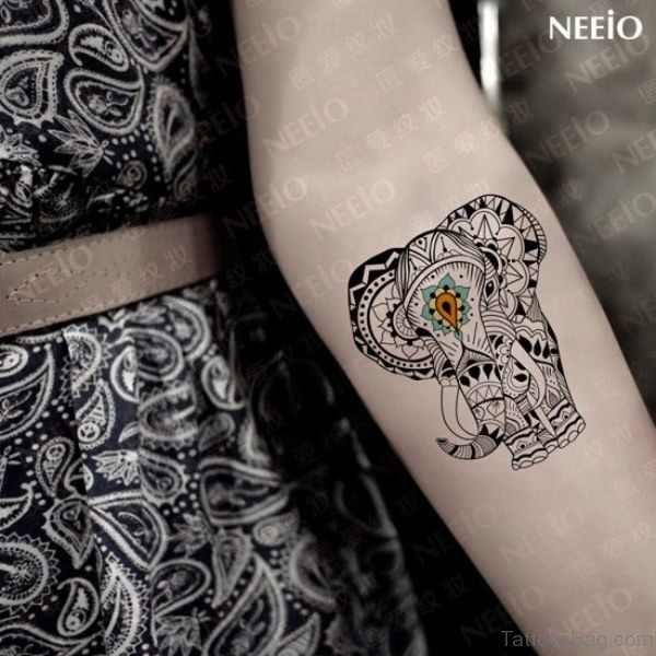 Impressive Elephant Tattoo On Forearm