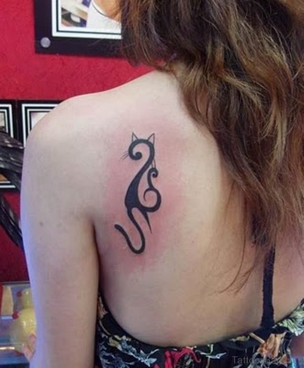 Impressive Tribal Cat Tattoo