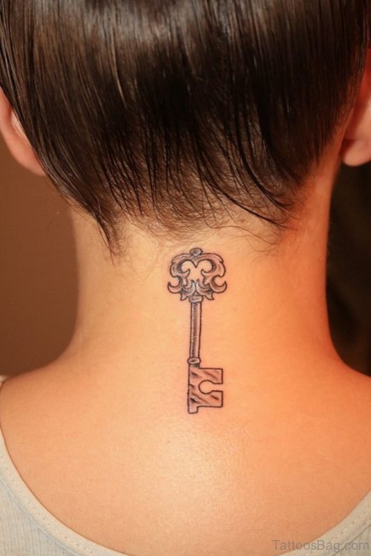 Key Tattoo On Nape