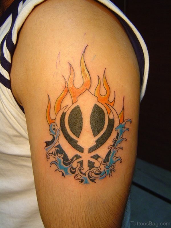 Khanda Tattoo On Shoulder