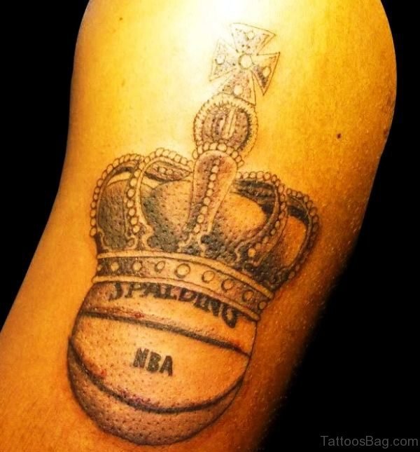 King Basketball Tattoo On Shoulder