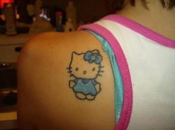 Kitty Tattoo On Shoulder