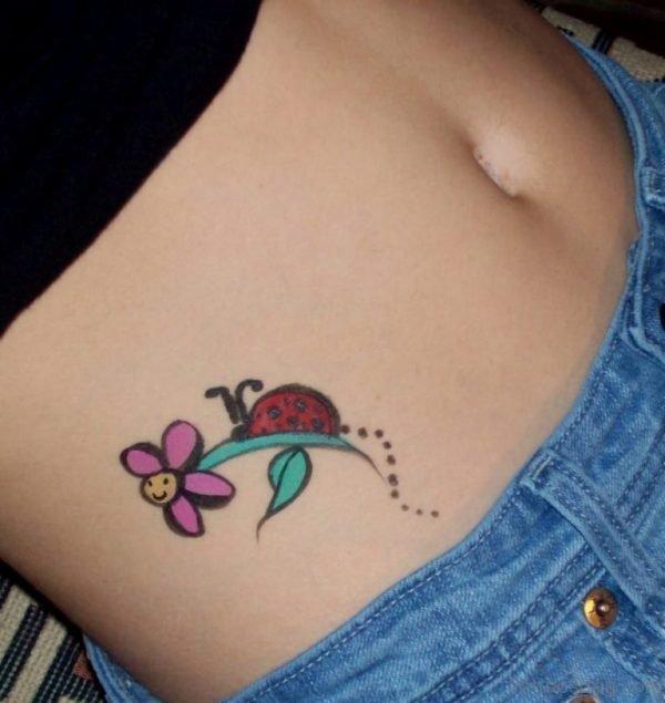 Ladybug Tattoo Design On waist