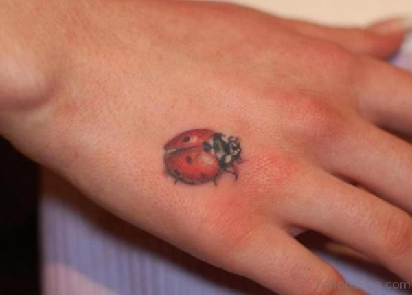 Ladybug Tattoo On Hand