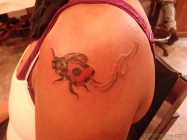 Ladybug Tattoo On Shoulder