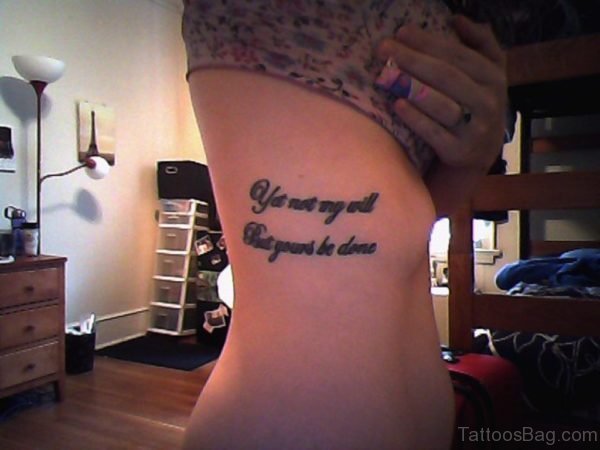 Lettering Tattoo Design On Rib