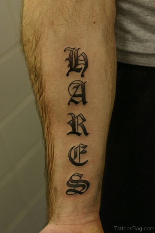 Lettering Tattoo On Wrist