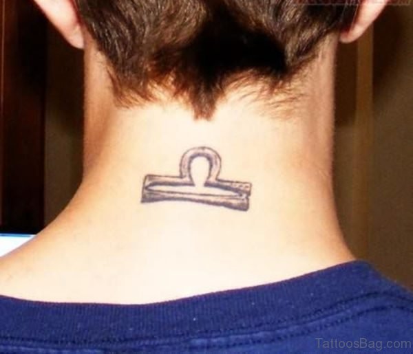 Libra Tattoo Symbol on Nape