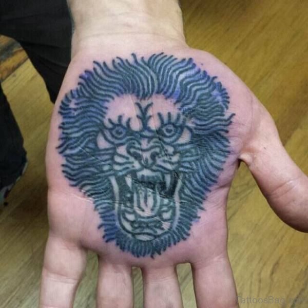 Lion Tattoo On Palm