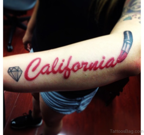 Lipstick Tattoo On Arm 