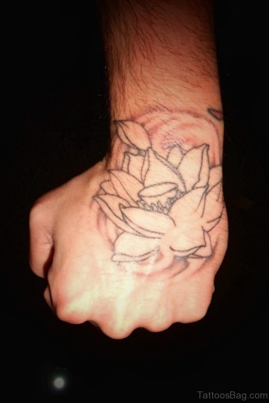 Lotus Flower Tattoo Design On Hand