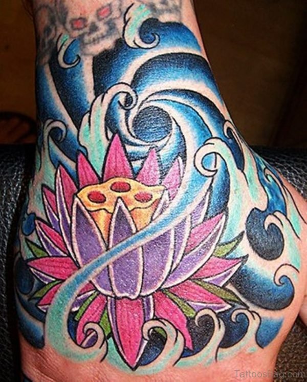 Lotus Tattoo Design On Wrist