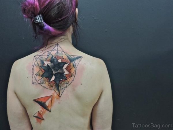Lovely Geometric Tattoo On Nape
