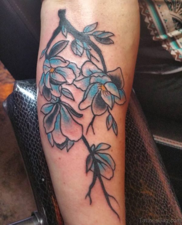 Magnolia Tattoo Design On Arm 