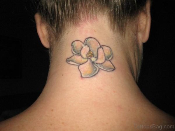 Magnolia Tattoo On Nape
