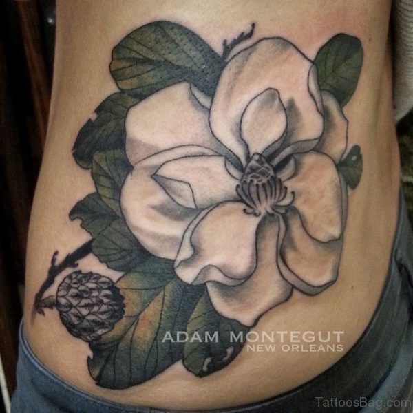 Magnolia Tattoo On Waist