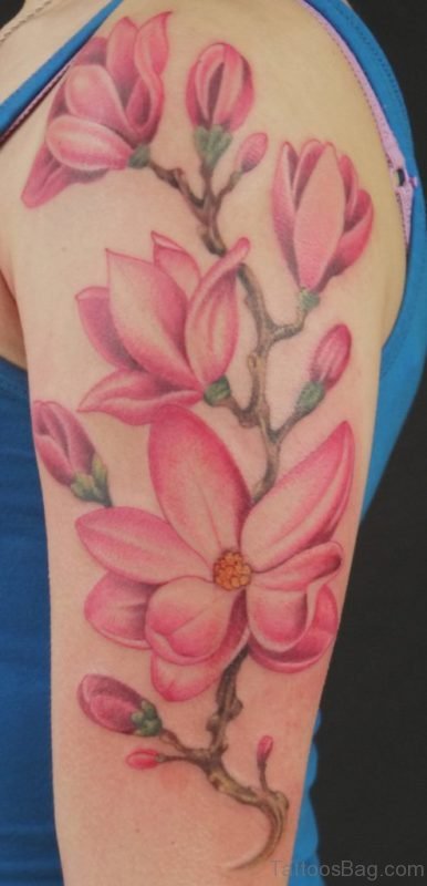 Magnolia tattoo On Shoulder