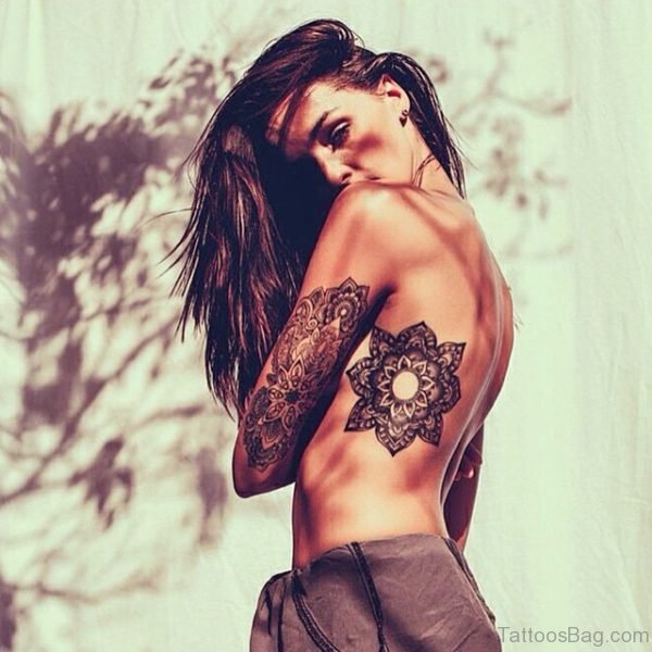 Mandala Tattoo On Rib 