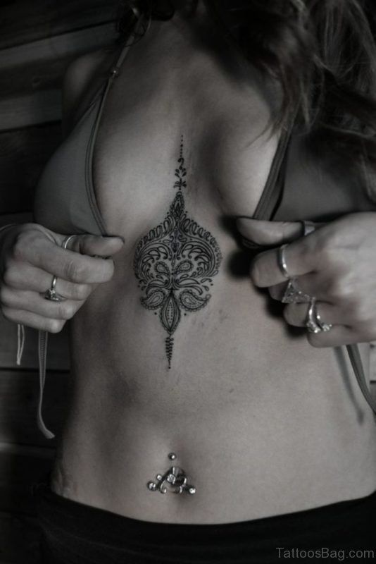 Mandala Tattoo On Stomach