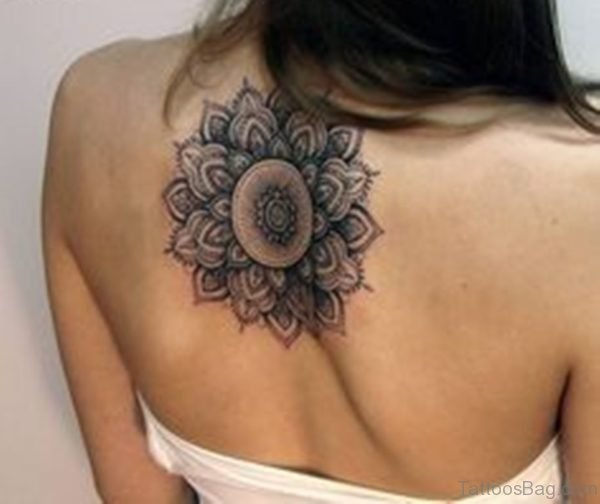 Mandala Tattoo On Upper Back