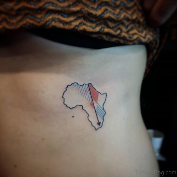Map Tattoo Design On Rib 