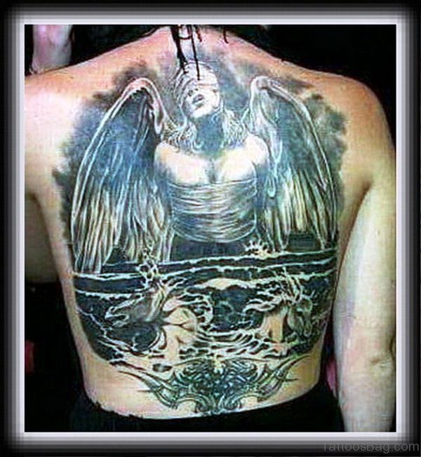 Marvelous Archangel Tattoo On Back