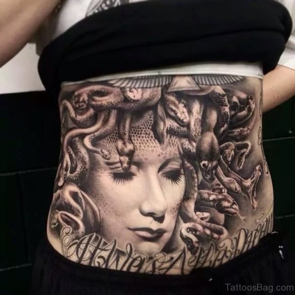 Medusa Tattoo On Stomach