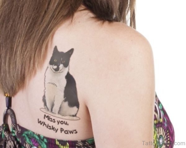 Memorial Cat Shoulder Tattoo
