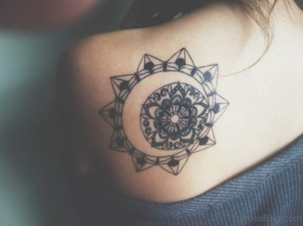 Moon Sun Tattoo On Back