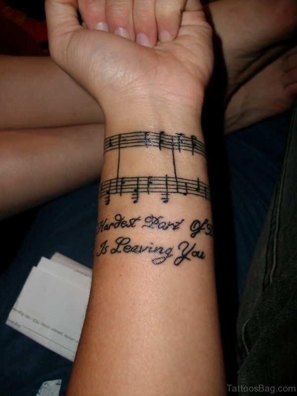 Musicals Notes Tattoo On Wrist