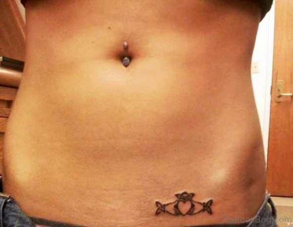 Name And Cute Heart Tattoos On Waist