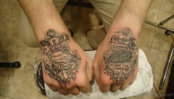 Nice Anchor Tattoo On Hand